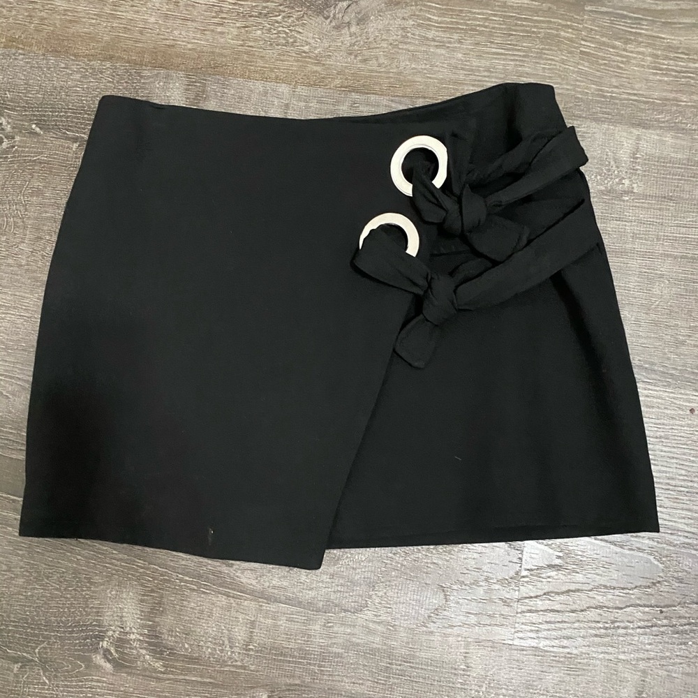 Zara asymmetrical black mini skirt